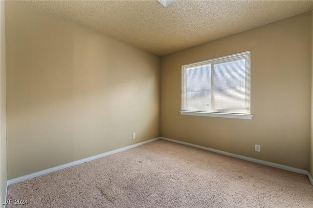 spare room with carpet and a textured ceiling