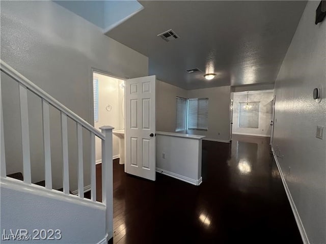 kitchen featuring dark hardwood / wood-style floors