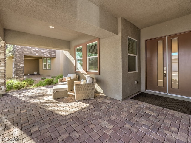 view of patio with an outdoor hangout area