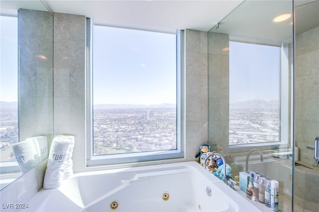 bathroom featuring a tub