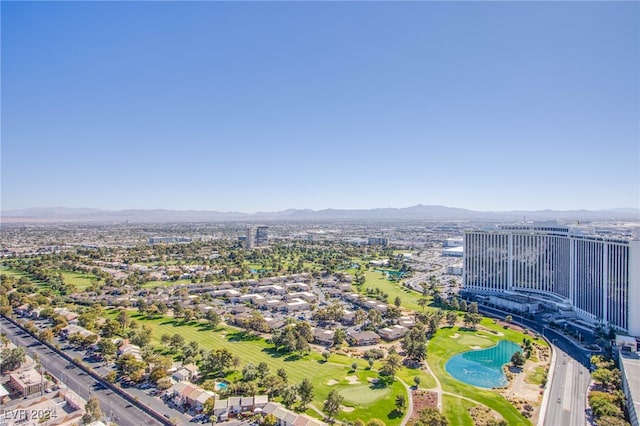 bird's eye view featuring a mountain view