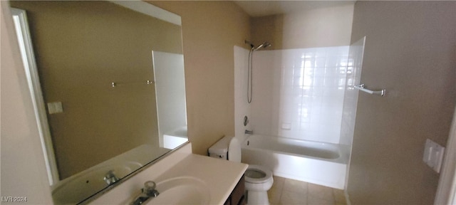 full bathroom featuring vanity, toilet, and tiled shower / bath