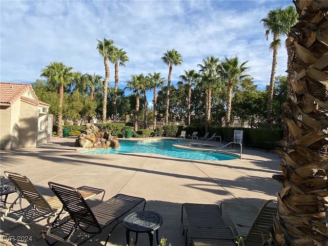 view of pool with a patio area