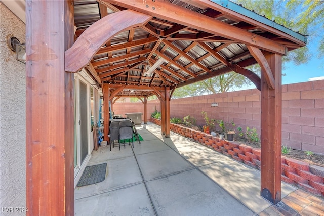 view of patio / terrace featuring a gazebo