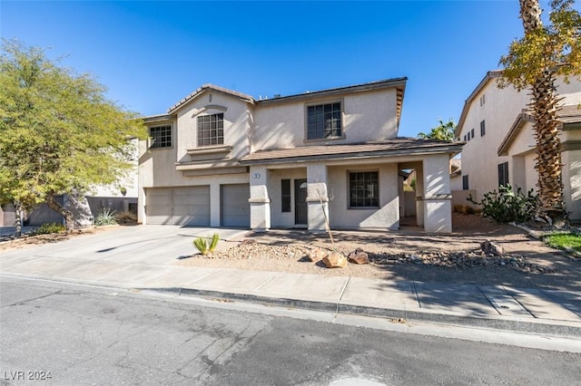 view of front property with a garage