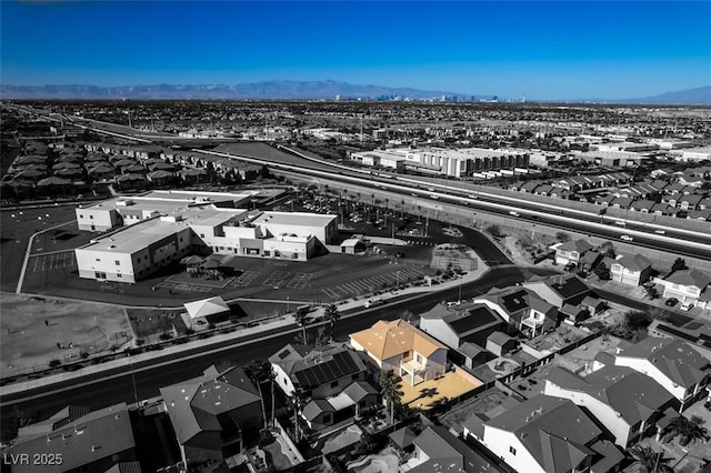 aerial view with a mountain view