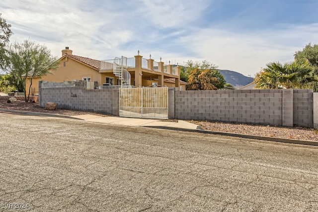 exterior space with a mountain view