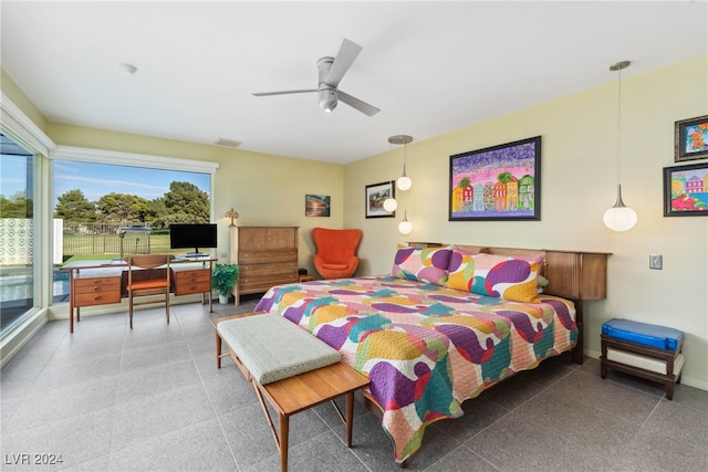 bedroom with ceiling fan