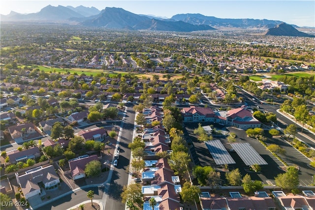 aerial view with a mountain view