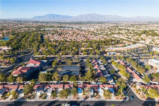 bird's eye view with a mountain view