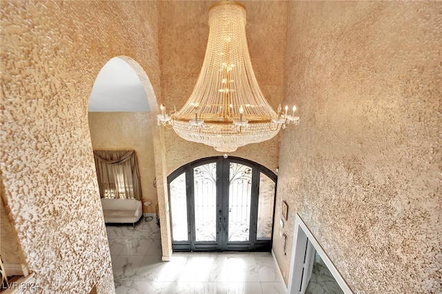 foyer with french doors