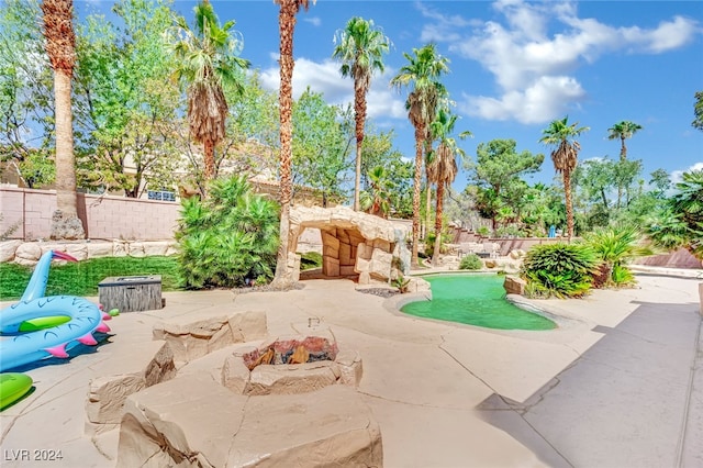 view of pool with a patio