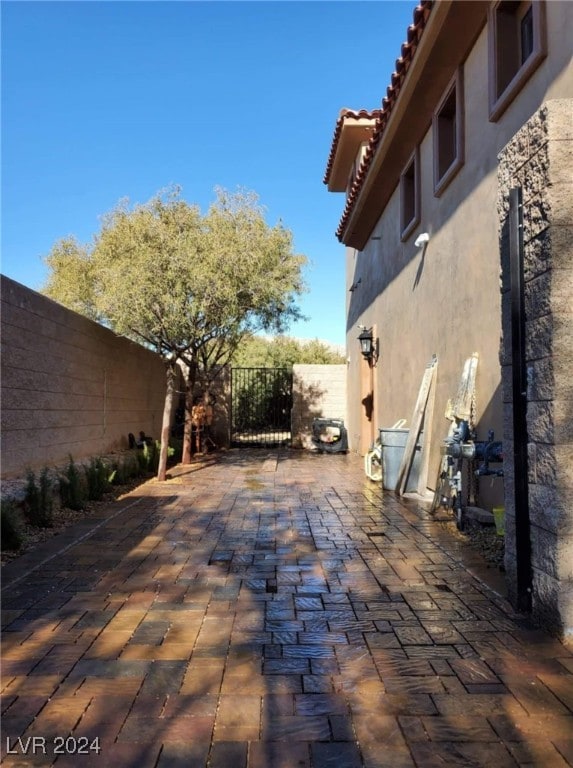 view of patio with a fenced backyard