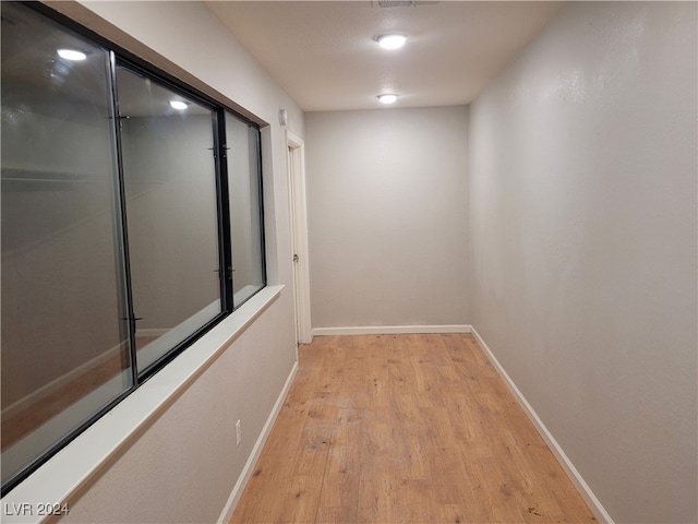 hall featuring light hardwood / wood-style flooring