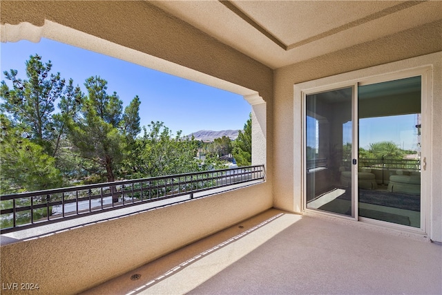 balcony with a mountain view