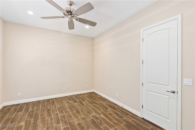 spare room with ceiling fan