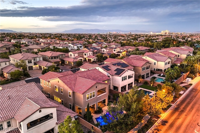 aerial view with a mountain view