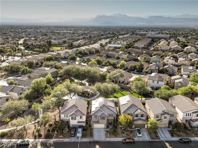 drone / aerial view with a mountain view