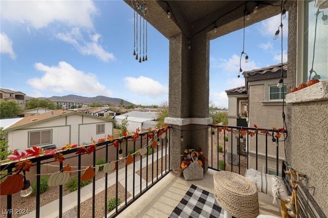 balcony with a mountain view