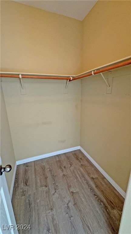 spacious closet featuring hardwood / wood-style flooring