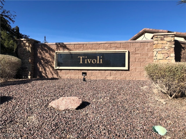 view of community sign