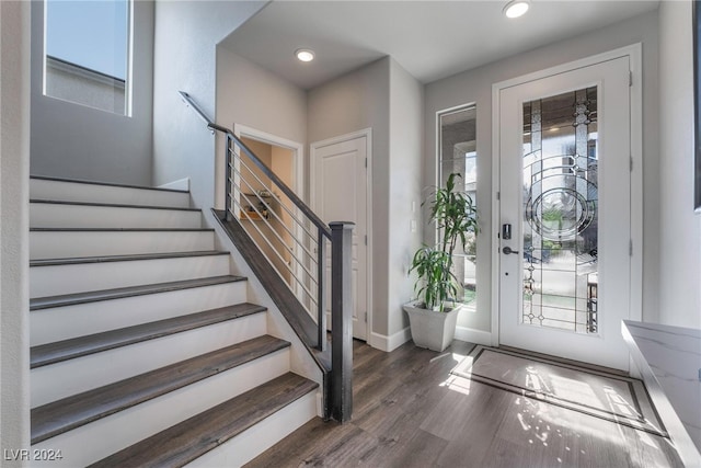 entryway featuring dark hardwood / wood-style flooring