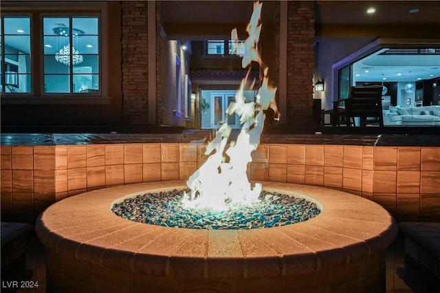 room details with a fire pit