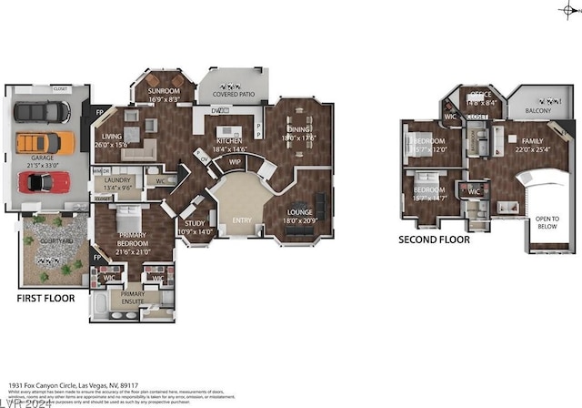 1931 Fox Canyon Cir, Las Vegas, NV 89117 - floor plan / room layout