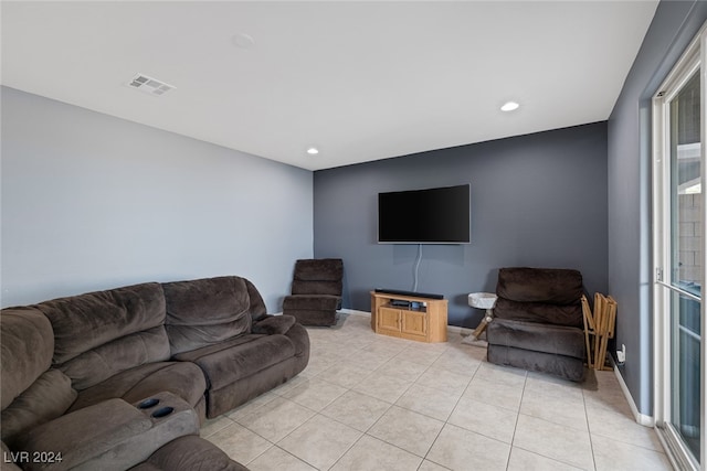 view of tiled living room