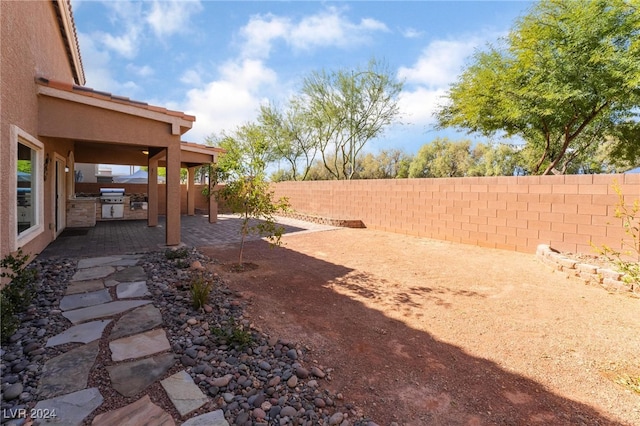 view of yard with a patio area