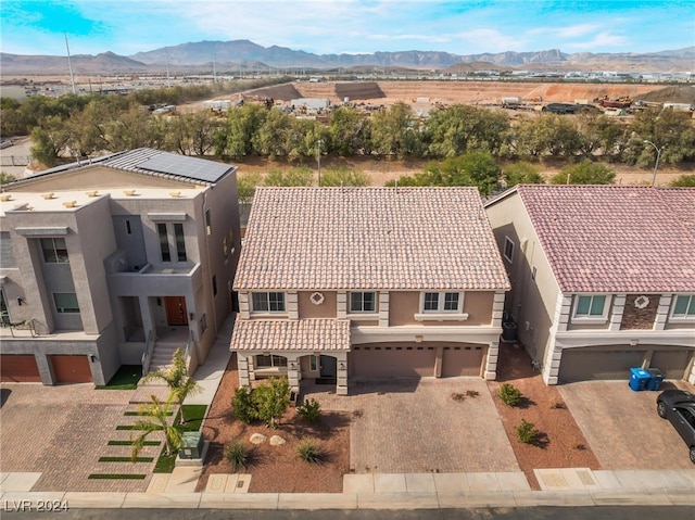 bird's eye view with a mountain view