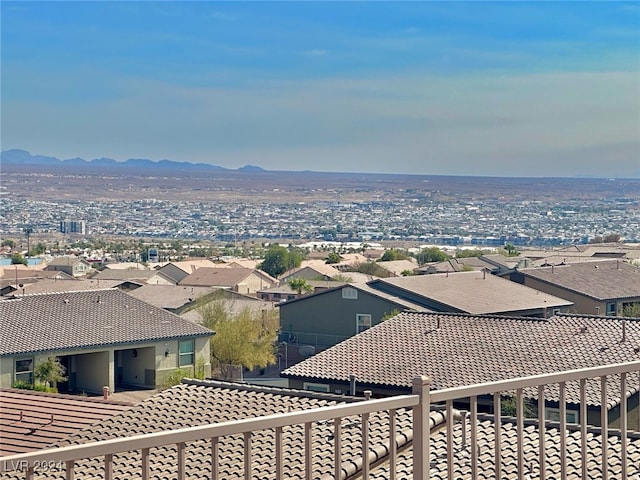 aerial view with a mountain view