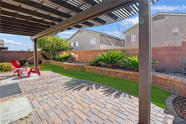 view of patio with a pergola