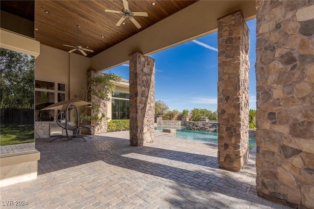 view of patio / terrace with ceiling fan