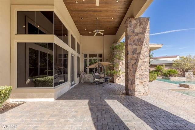 view of patio / terrace with ceiling fan