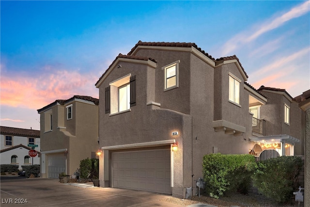 view of front of house with a garage