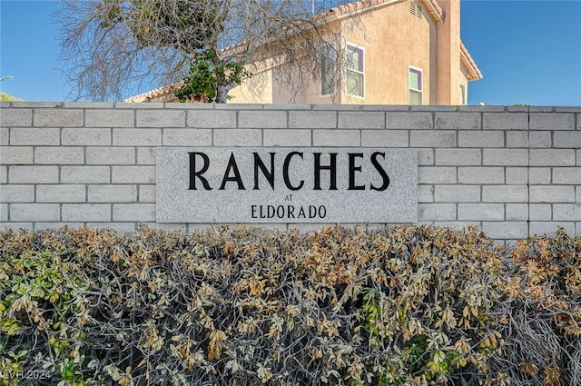 view of community sign