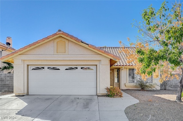 view of front of property featuring a garage