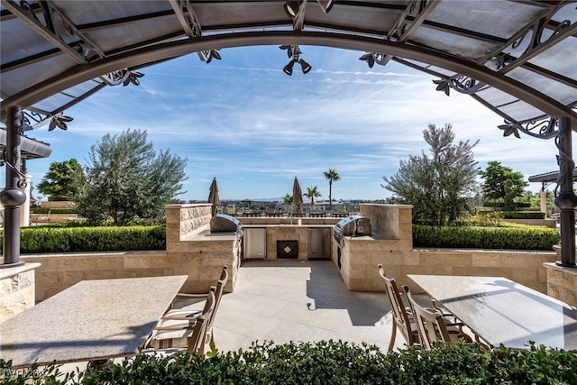 view of patio / terrace with exterior kitchen and area for grilling