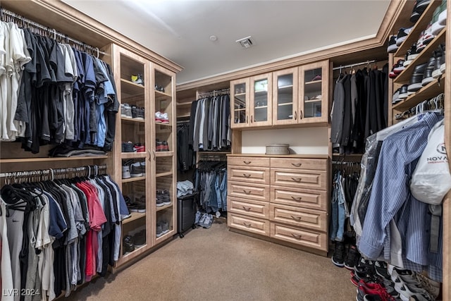 spacious closet featuring carpet floors