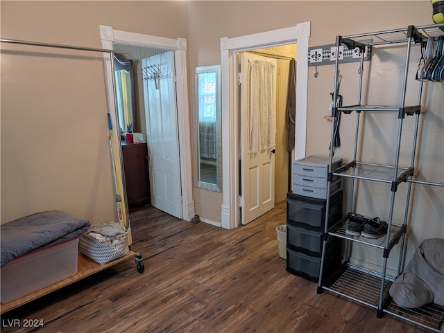 interior space featuring dark hardwood / wood-style flooring