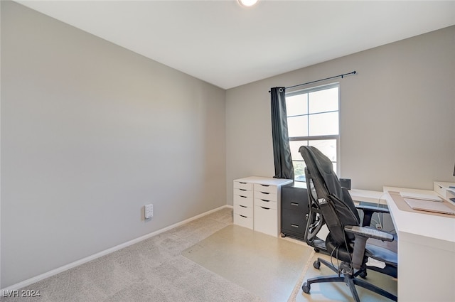 view of carpeted office