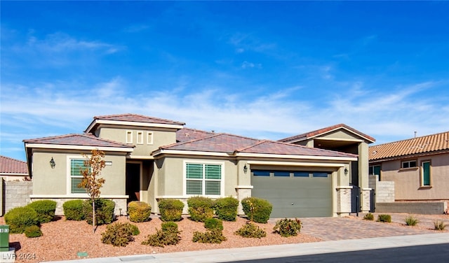 view of front of house with a garage