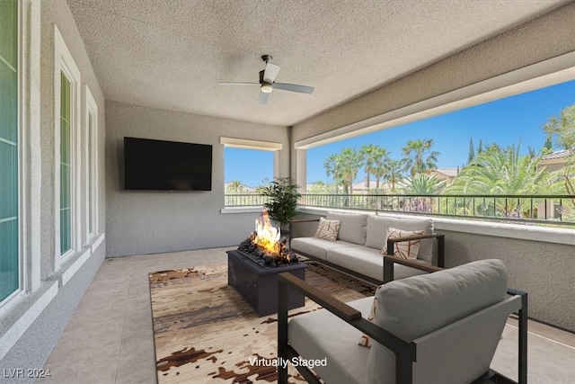 view of patio / terrace featuring outdoor lounge area and ceiling fan