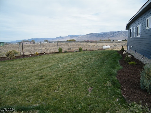 view of yard featuring a mountain view and a rural view