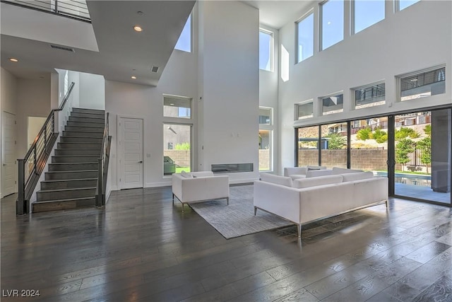 building lobby featuring stairs and visible vents