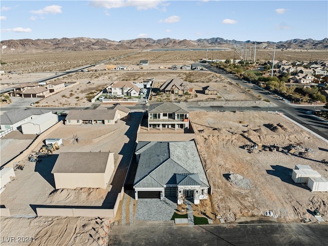 drone / aerial view with a mountain view