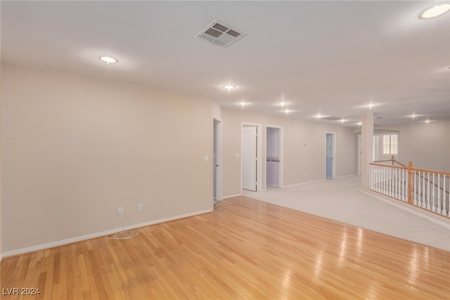 empty room featuring light wood-type flooring