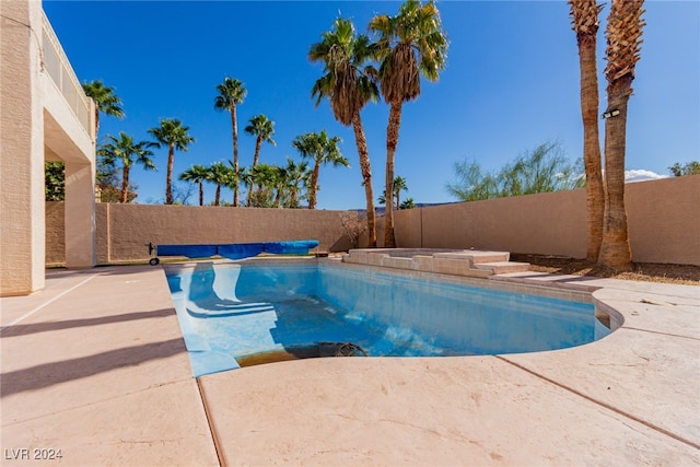 view of pool featuring a patio