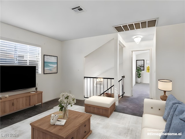 living room featuring carpet flooring